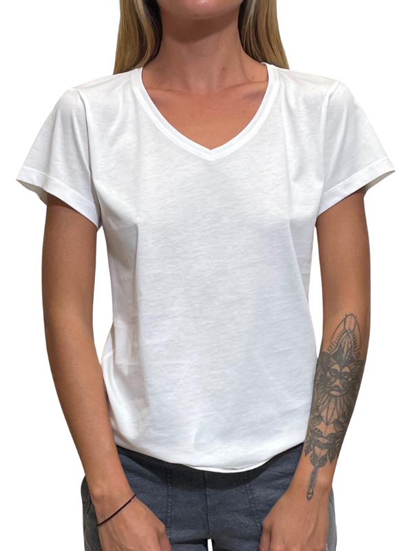 V-neck cotton short-sleeve