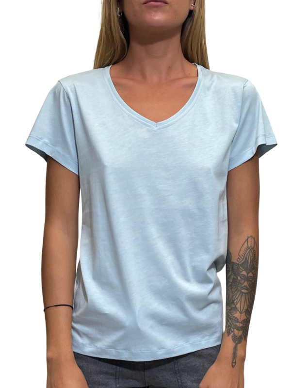 V-neck cotton short-sleeve